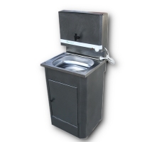 Умывальник Весна с ЭВН (тумба, нерж. мойка 40*50,V-бака 17л.) серебро