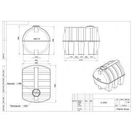 Емкость 5000 литров горизонтальная (коричневый) Polimer Group G-5000