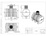 Емкость 3000 литров подземная (черный) Polimer Group D-3000