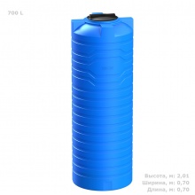 Емкость цилиндрическая узкая N 700 литров (голубой) Polimer Group