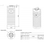 Емкость 800 литров цилиндрическая узкая литров (голубой) Polimer Group N 800