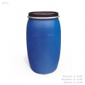 Бочка пластиковая 127 литров с крышкой на обруч Open Top (синий) Polimer Group