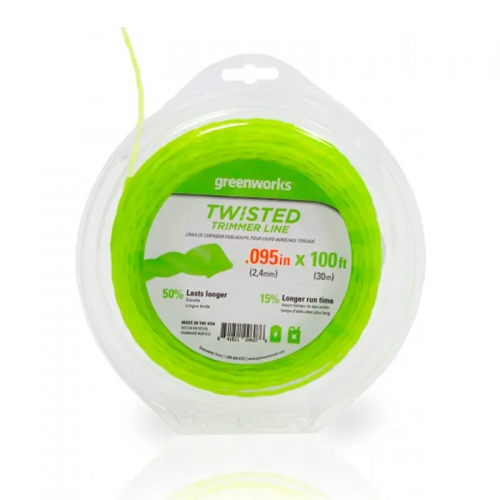Витая леска для триммера Greenworks, 2,4мм, Арт, 2950207 купить в интернет магазине Санрай73