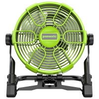 Вентилятор с гибридным питанием Greenworks G24FAN, 24V /110-240V, 254 мм, 6,7-14,2 м3/мин, макс. 852 м3/час, без АКБ и ЗУ (3503407)