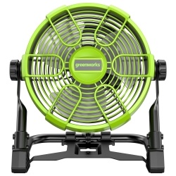 Вентилятор с гибридным питанием Greenworks G24FAN, 24V /110-240V, 254 мм, 6,7-14,2 м3/мин, макс. 852 м3/час, без АКБ и ЗУ (3503407)