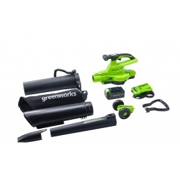 Воздуходув-Садовый Пылесос аккумуляторный Greenworks Арт. 2406907, 40V, бесщеточный, без АКБ и ЗУ