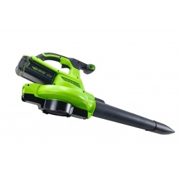 Воздуходув-Садовый Пылесос аккумуляторный Greenworks Арт. 2406907UG, 40V, бесщеточный, c 1хАКБ 5Ач и ЗУ