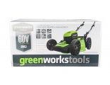 Газонокосилка аккумуляторная Greenworks Арт. 2502807, 60V, 46 см, бесщеточная, с 1хАКБ 4 Ач. и ЗУ