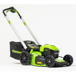 Газонокосилка аккумуляторная Greenworks Арт. 2517407UB, 40V, 48 см, самоходная, бесщеточная, c 1хАКБ 4 Ач и ЗУ