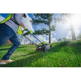 Газонокосилка аккумуляторная Greenworks Арт. 2519407, 82V, 56см, с алюминиевой декой, самоходная, бесщеточная, без АКБ и ЗУ