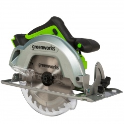 Дисковая пила Greenworks GD24CS, 24V, бесщеточная, 185х20мм, 4500 об/мин, рез 63мм, без АКБ и ЗУ (1500907)
