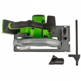 Дисковая пила Greenworks GD24CS, 24V, бесщеточная, 185х20мм, 4500 об/мин, рез 63мм, без АКБ и ЗУ (1500907)