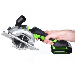 Дисковая мини пила Greenworks G24MCS, 24V, бесщеточная, 120x9,5мм, 6500 об/мин, рез 39мм, без АКБ и ЗУ (1501207)