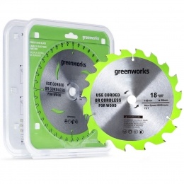 Диск пильный Greenworks 165x1.6x20 мм, 18T, по дереву для дисковой пилы (2955807)