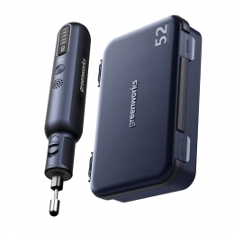Гравер Greenworks GPT-8VRT, 8V,USB-C, 2,4/3,2 мм, 5000–30000 об/мин, LED, автоблокировка, оснастка 52 шт, кейс (3200707)