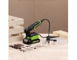Гравер Greenworks G24RT, 24V, бесщеточный, 2,4/3,2мм, 6500–35000 об/мин, оснастка 52 шт, без АКБ и ЗУ, сумка (3200807)