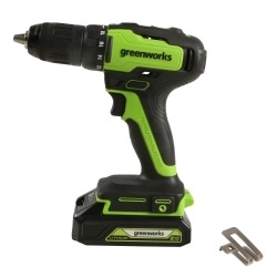 Дрель-шуруповерт Greenworks GD24DD35K2, 24V, бесщеточная, 35Нм, c 1хАКБ 2Ач и ЗУ 2А, в кейсе (3704007UA)