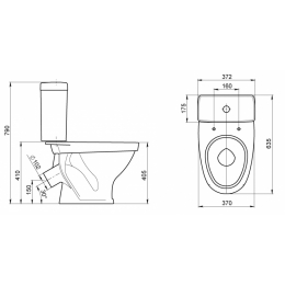 Унитаз-компакт Santeri Форвард белый антивсплеск, косой выпуск Воротынск