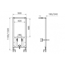 Инсталляция Vitra Frame для биде для стен из ГВЛ