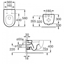 Унитаз подвесной MERIDIAN-N Roca
