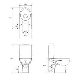 Унитаз-компакт Cersanit Parva New Clean ON с сиденьем микролифт