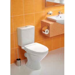 Унитаз-компакт Santek Лига Эко 1WH302197 белый с диагональным выпуском сиденье полипропилен