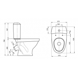 Унитаз-компакт Santeri Вест белый антивсплеск,косой выпуск Воротынск