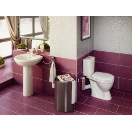 Унитаз-компакт Rosa Лира белый с косым выпуском