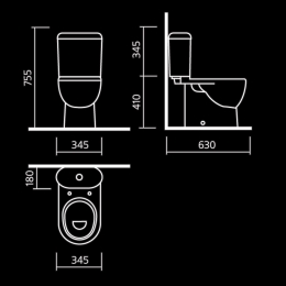 Унитаз-компакт Sanita ART LUXE SL D, прямой выпуск, дюро,душ. смыв