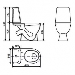 Унитаз-компакт Sanita MAX LUXE SL DM (дюро, м.лифт)