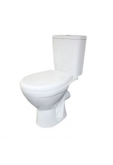 Унитаз-компакт Rosa Соло Люкс белый сиденье микролифт, гориз, нижн,  2-кн.арм.