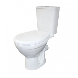 Унитаз-компакт Rosa Соло Люкс белый сиденье микролифт, гориз, нижн,  2-кн.арм.