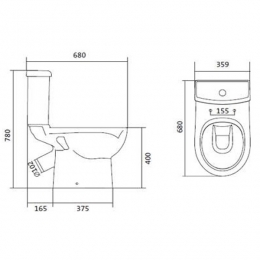 Унитаз-компакт Santek Юнион с горизонтальным выпуском сиденье тонкое микролифт