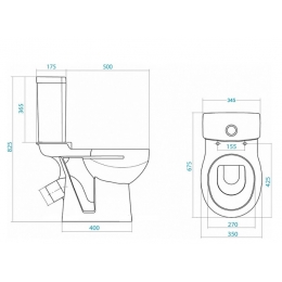 Унитаз-компакт Santek Версаль с диагональным выпуском сиденье микролифт