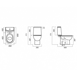 Унитаз-компакт Sanita NEXT LUXE Slim , прямой выпуск, дюро м/лифт