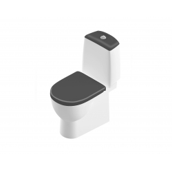 Унитаз-компакт Sanita BEST LUXE COLOR BLACK  SL DM, прямой выпуск, дюро м/лифт