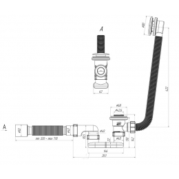 Сифон EC055 для ванны Ани (click-clack)