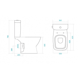 Унитаз-компакт Santek Нео rimless 1WH302418 с горизонтальным выпуском, безободковый, микролифт