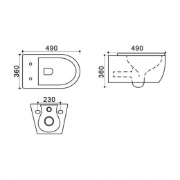Унитаз подвесной Azario Trend AZ-2196D, безободковый, с сидением микролифт