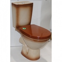 Унитаз-компакт Rosa Соло коричневый горизонтальный выпуск, нижн, сид, 2-кн. арм.