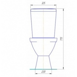 Унитаз-компакт Rosa Соло коричневый горизонтальный выпуск, нижн, сид, 2-кн. арм.