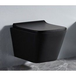 Унитаз подвесной Azario Teramo LT-052E-R-MB с сиденьем микролифт, черный матовый