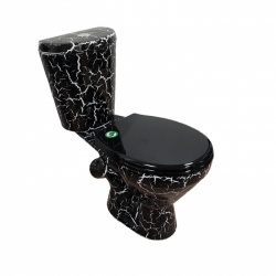 Унитаз-компакт Rosa Соло черный кракелюр горизонтальный выпуск, нижн, сид, 2-кн. арм.