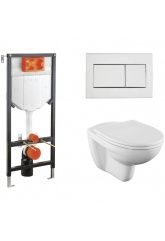 Инсталляция с унитазом Vitra Norm Fit , крышка микролифт, клавиша хром, комплект