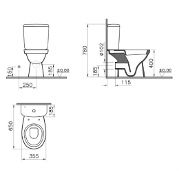 Унитаз-компакт Vitra Norm Fit сиденье термопласт микролифт