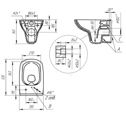 Унитаз подвесной Cersanit Carina XL Clean On DPL EO slim
