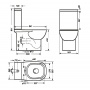 Унитаз-компакт Sanita QUADRO LUXE Slim SL D, прямой выпуск, дюро,душ. смыв