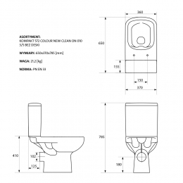 Унитаз-компакт Cersanit COLOUR Clean On 011 3/5 DPL EO