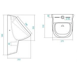 Писсуар Santek ГАЛА 1WH301774 с креплением