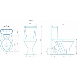 Унитаз-компакт Rosa Детский белый арматура и сиденье, косой выпуск